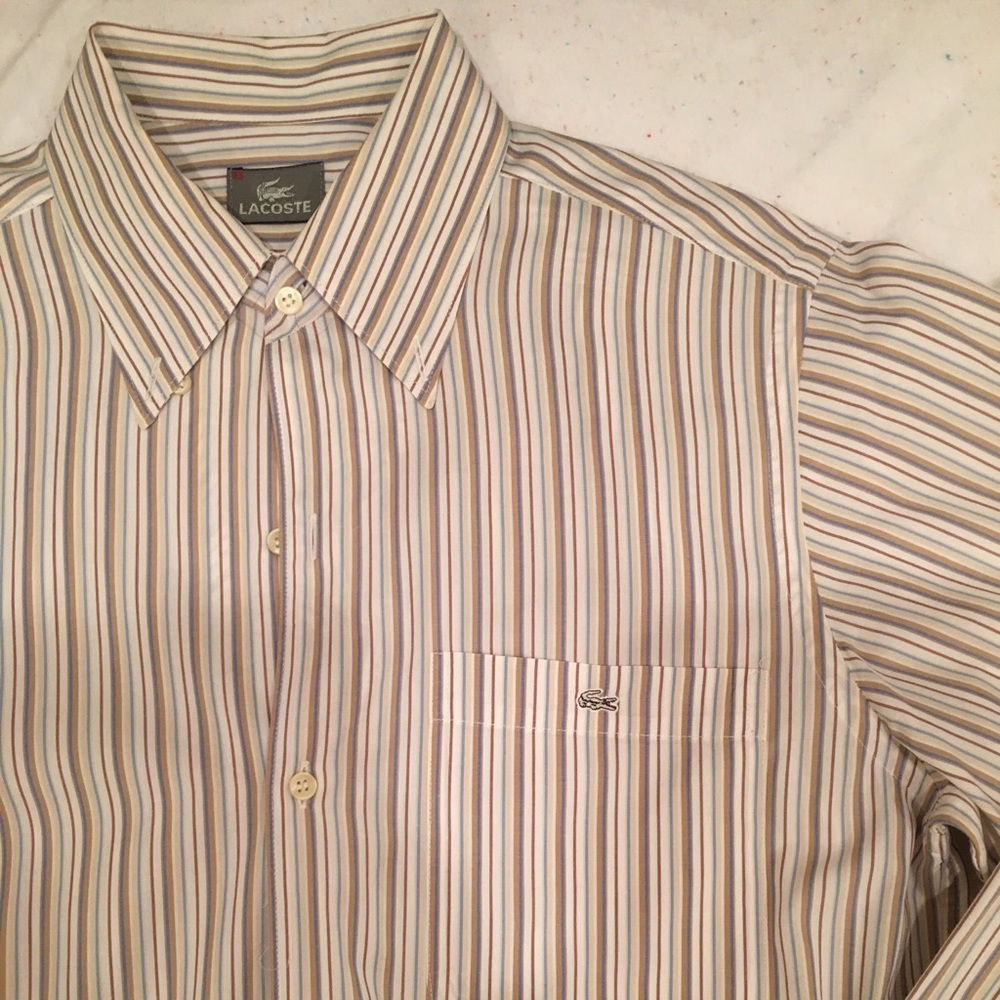 LACOSTE Mens Button Up Long Sleeve Shirt Size 38 M